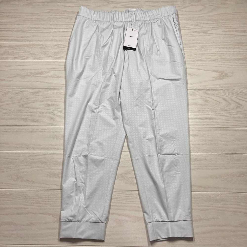 Nike Women's Dri-Fit UV‎ Victory Gingham Golf Joggers Photon Dust Size XL 36x26